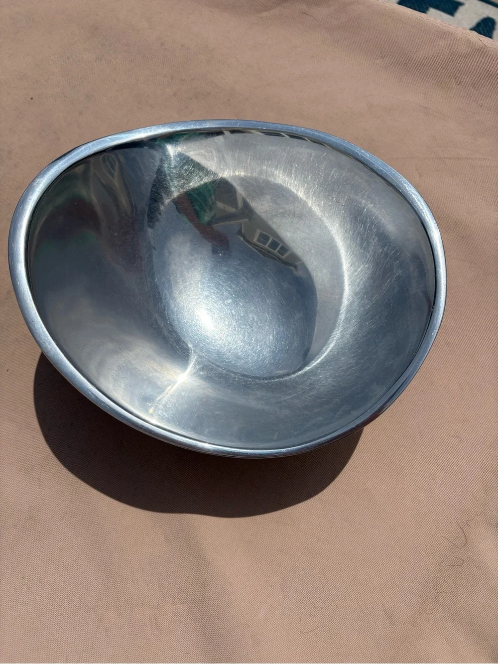 Vintage MCM 1967 Nambe Butterfly Bowl 569 Silver Glossy Finish 8.5